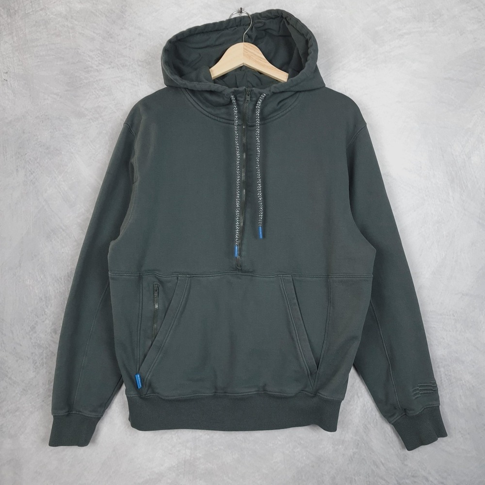 Janji Runaround Hoodie Mens Small Green Fleece 1/2 Zip Pullover Running Unisex